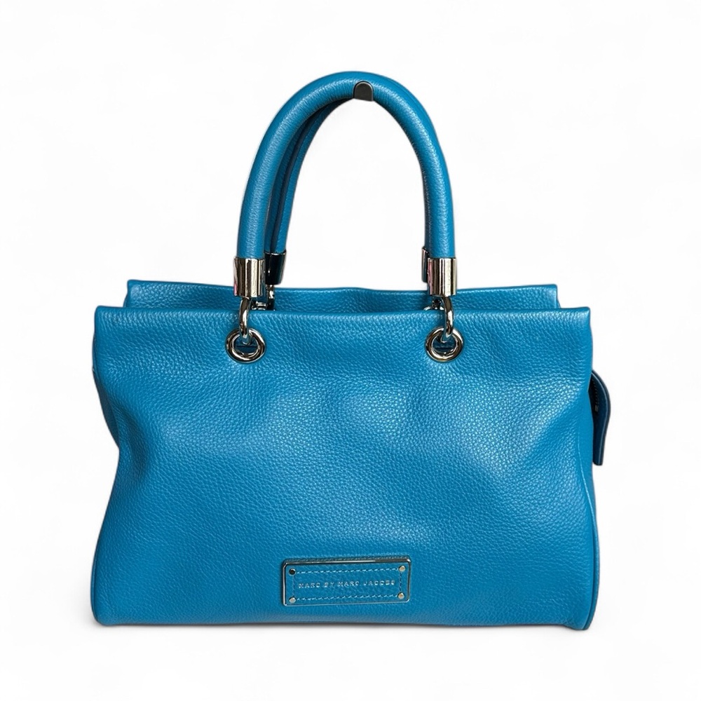 Marc Jacobs Vibrant Blue (Turquoise) Satchel with Top Handles and shoulder strap